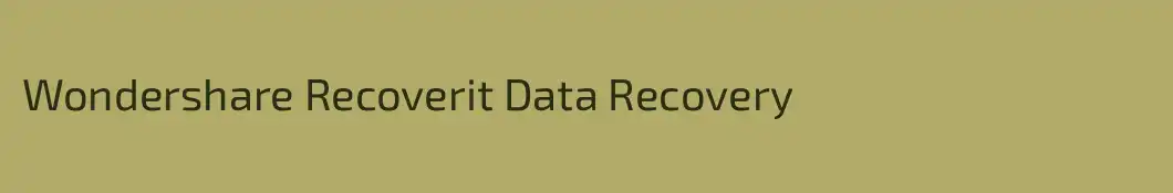 Wondershare Recoverit Data Recovery